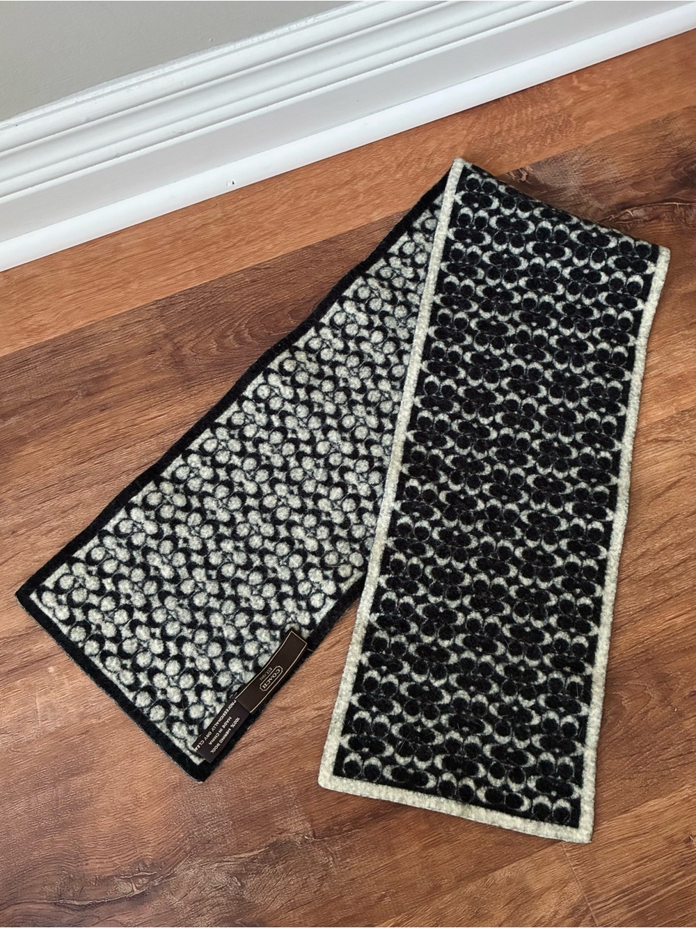 Coach Merino Wool Signature Monogram Scarf